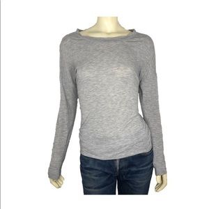 Yogalicious Lace-up Back Long Sleeve Shirt Grey